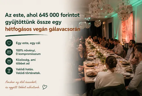 Gálavacsora hosszú, díszesen megterített asztala vendégekkel